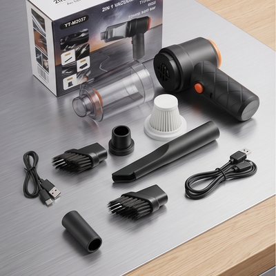 2-in-1 Portable Wireless Handheld Car Vacuum Cleaner – High-Power, USB Rechargeable & Lightweight Mini Vacuum for Car, Home, & Office