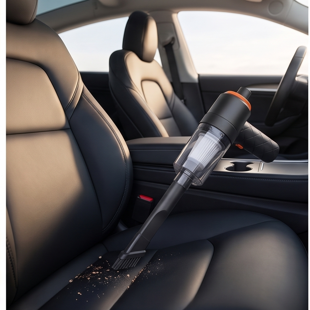 2-in-1 Portable Wireless Handheld Car Vacuum Cleaner – High-Power, USB Rechargeable & Lightweight Mini Vacuum for Car, Home, & Office