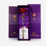 879 24k Artificial Golden Rosegold Red Rose With Gift Box (10 Inches)