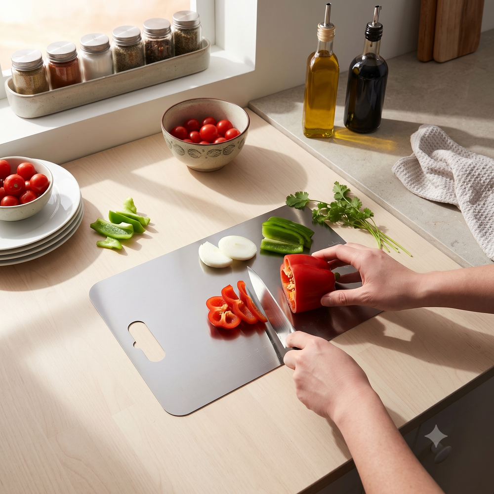 Premium Stainless Steel Chopping Board | Hygienic & Odor-Resistant