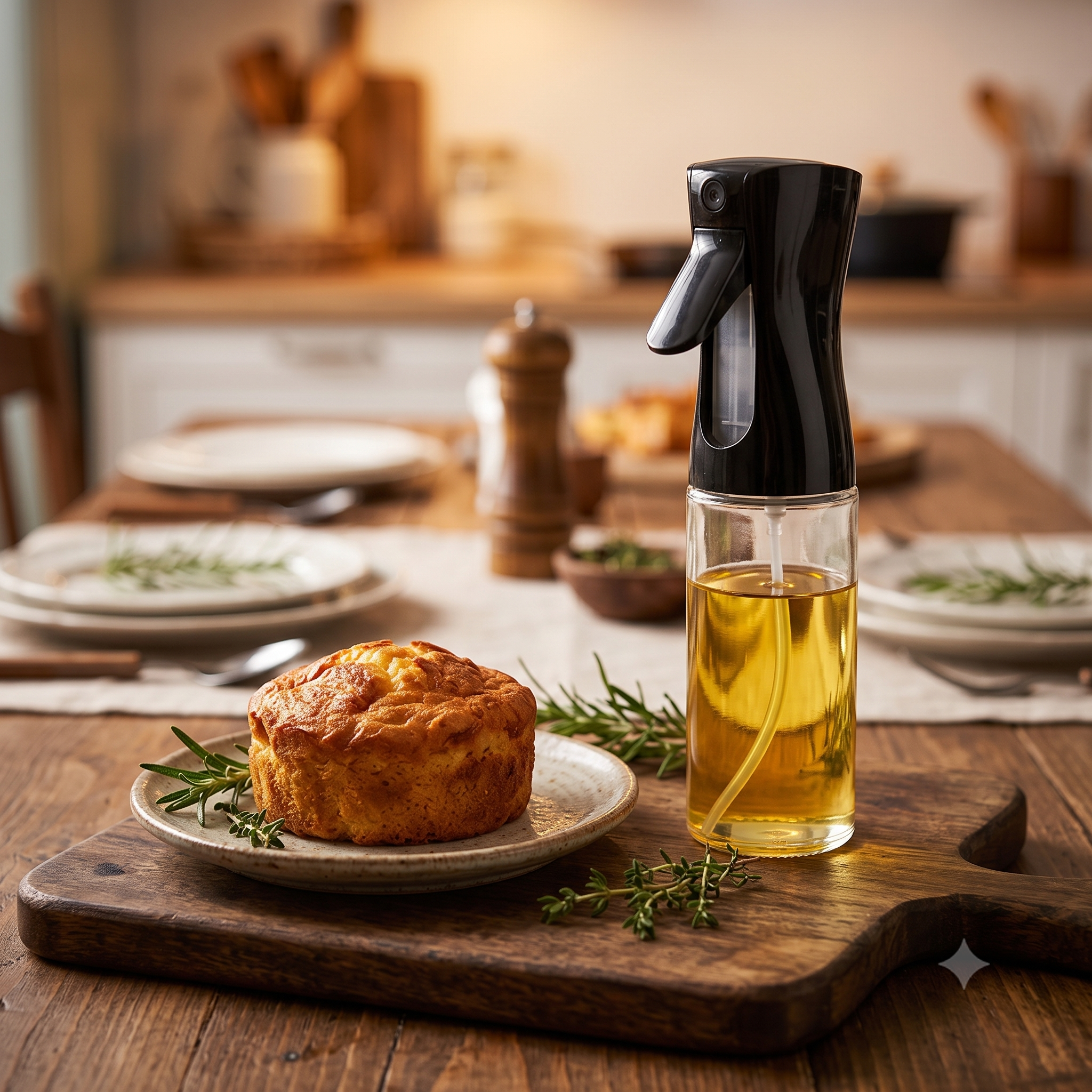 Premium Glass Oil Spray Bottle for Cooking (300 ml) – Fine-Mist Continuous Trigger Dispenser for Air Fryer, Salad, BBQ & Baking | Leakproof Refillable Oil Mister