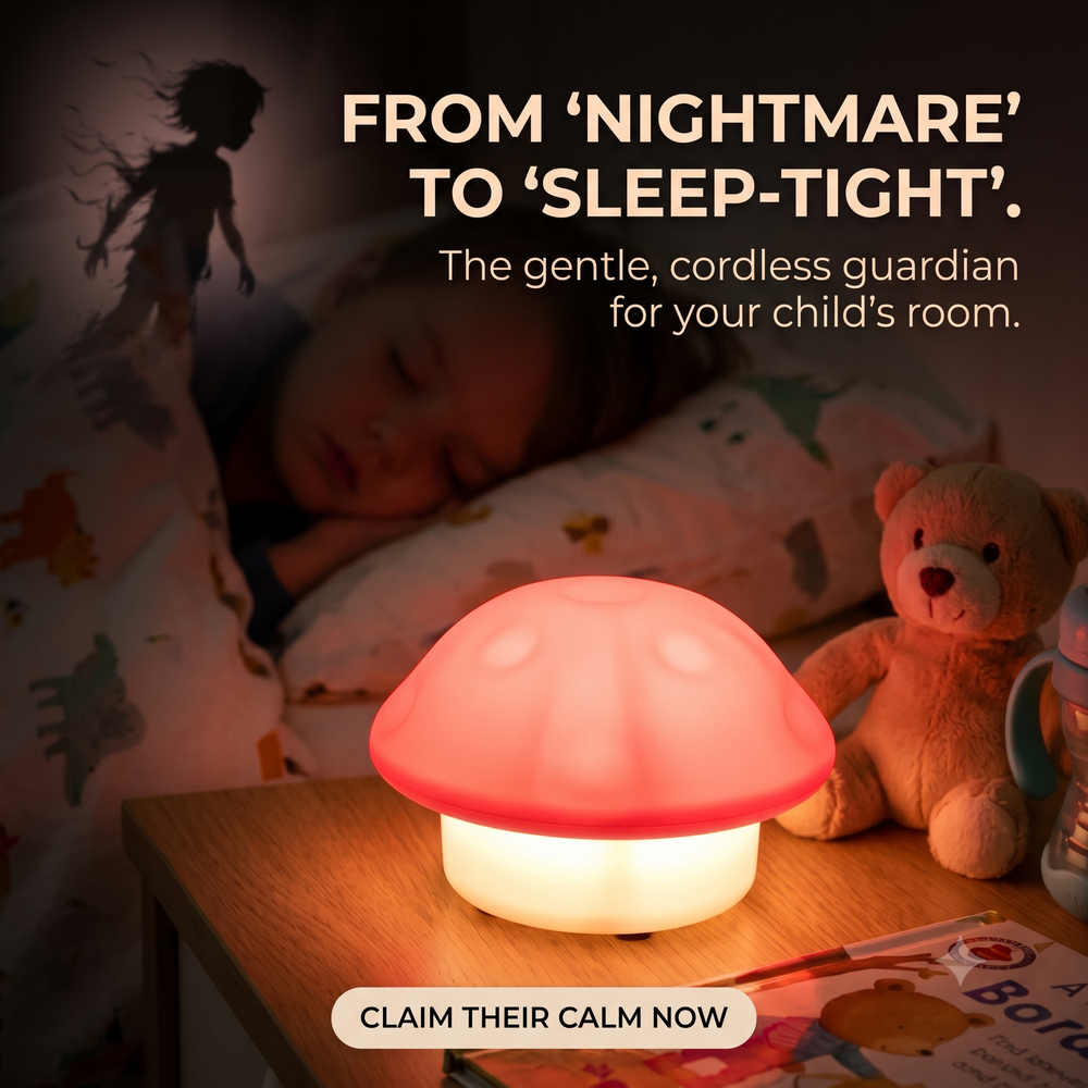Mushroom Shaped LED Night Light for Kids Bedroom & Nursery | Soft Glow Decorative Bedside Lamp