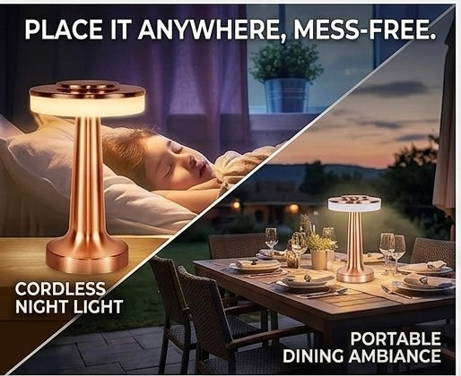 Modern Cordless Table Lamp – Touch Control, Rechargeable LED