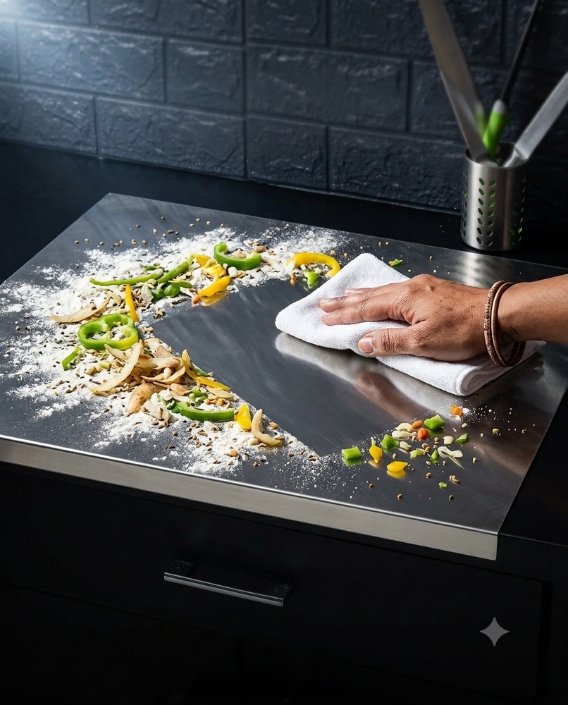 Stainless Steel Chopping Board & Kitchen Countertop - 41 x 31 Cm (Original Big Size).