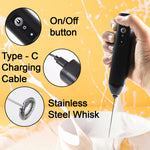 Small Electric Handheld Milk Frother With Stainless Steel Whisk (1 Pc)